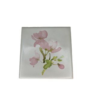 Vintage Hand Painted Floral Tile